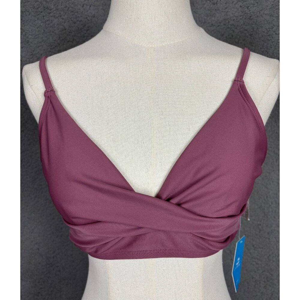 Cupshe Women's V-Neck Twist Front Bikini Top Padded Mauve Medium NWT's.